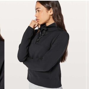 Lululemon Tied to your Pullover Sweatshirt Lace Up Black